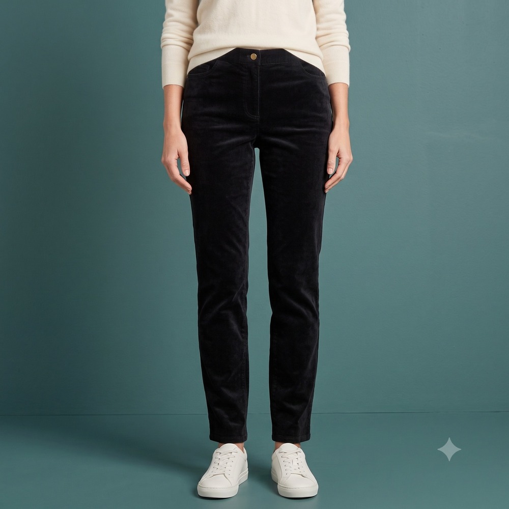 Talbots Woman Black Corduroy Leggings Pull On Pants Size X Plus‎ EUC